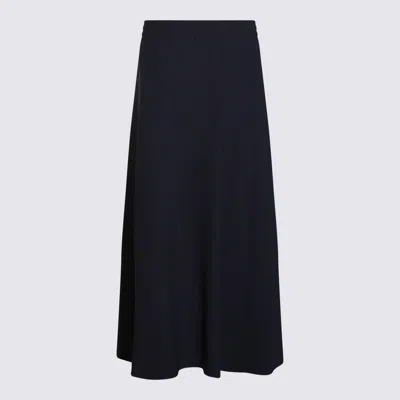 Herno Nylon Skirt With Drawstring And Elastic Waistband In Blue