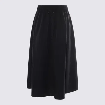 Golden Goose Pinstripe Button-detailing Midi A-line Skirt In Black