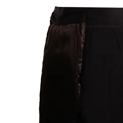 Maison Margiela High-waisted Satin Midi Skirt Slit Detail In Black