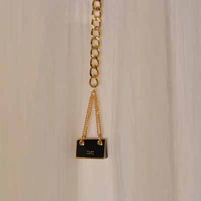 Elisabetta Franchi Midi Skirt With Pleats And Chain Detail In Neutral