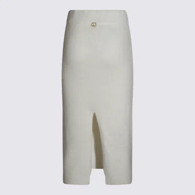 Twinset Ribbed Knit Skirt In Gray
