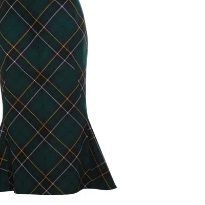 Alexander Mcqueen Alexander Mc Queen Flared Skirt In Wool Tartan In Green