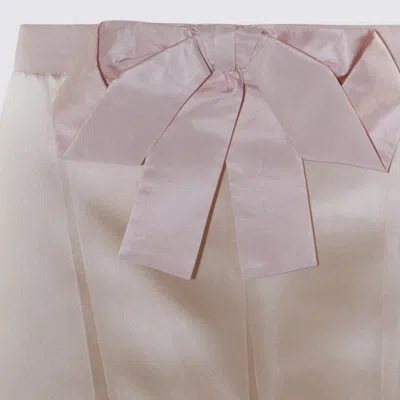 Valentino Midi Skirt With Back Slit And Bow In Brown