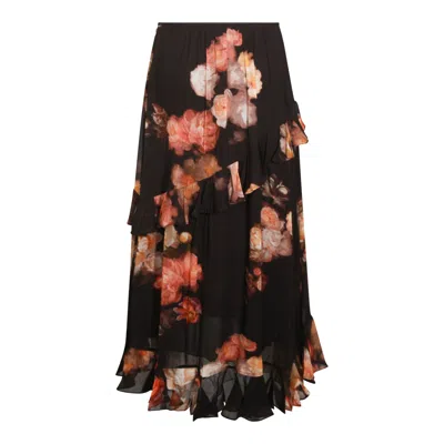 Zimmermann Hypnotic Asymmetrical Midi Skirt Clothing In Black