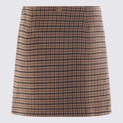 Twinset Beige Wool Skirt In Brown