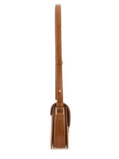 Apc Grance Brown Small Crossbody Bag Wirh Embossed Logo Lettering On The Front And Adjustable Shoulder S In Brown