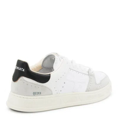 Premiata White Calf Leather Bos Taurus Low Top Sneakers In White