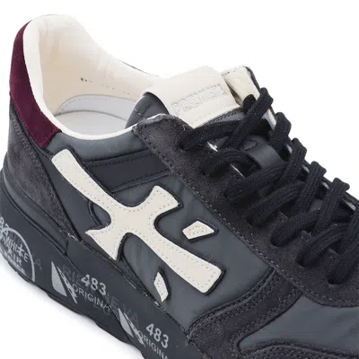 Premiata Casual Low Top Sneakers With Suede Accents In Gray