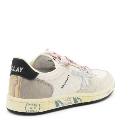 Premiata Sparkling Low Top Sneakers With Contrast Sole In White