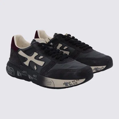 Premiata Mick Model Round Toe Sneakers With Suede Accents In Multi