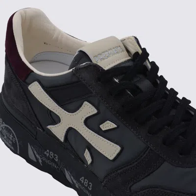 Premiata Mick Model Round Toe Sneakers With Suede Accents In Multi