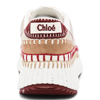 Chloé Nama Low-top Suede Sneakers With Leather Inserts In Multi