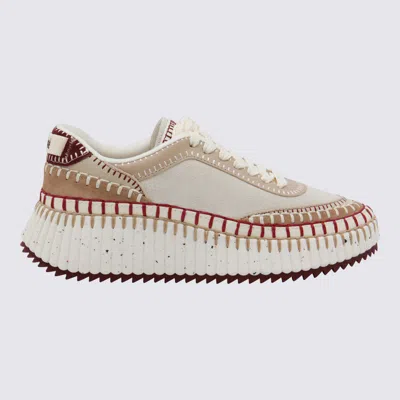 Chloé Nama Low-top Suede Sneakers With Leather Inserts In Multi