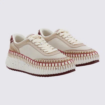 Chloé Nama Low-top Suede Sneakers With Leather Inserts In Multi