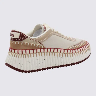 Chloé Nama Low-top Suede Sneakers With Leather Inserts In Multi