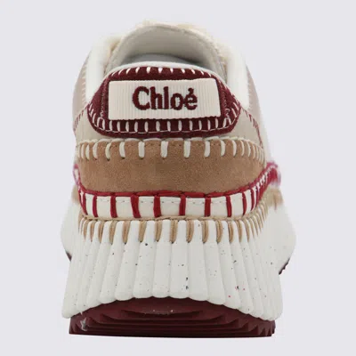 Chloé Nama Low-top Suede Sneakers With Leather Inserts In Multi