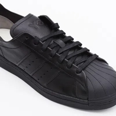Y-3 Adidas Superstar Leather Low-top Sneakers In Black