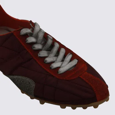 Maison Margiela Quilted Low Top Sneakers With Contrast Heel In Brown