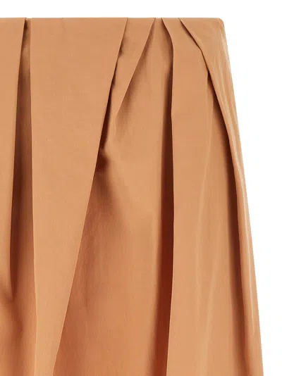 Dries Van Noten High Waist Midi Pleated Skirt In Brown