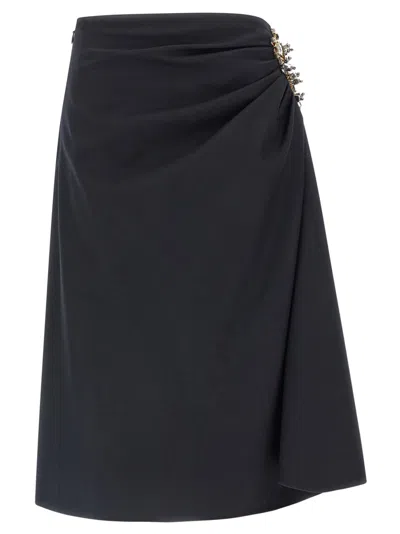 Dries Van Noten Women Sovora Emb 2193 W.w. Skirt Navy In Blue