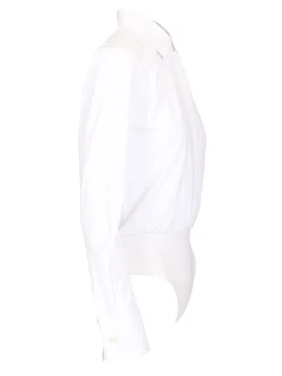 Max Mara Stretch Cotton Poplin Shirt Shirts White In White