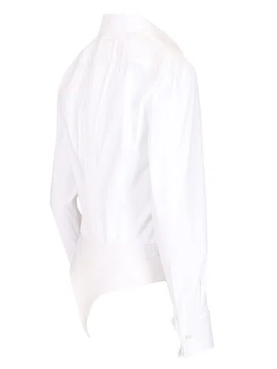 Max Mara Stretch Cotton Poplin Shirt Shirts White In White