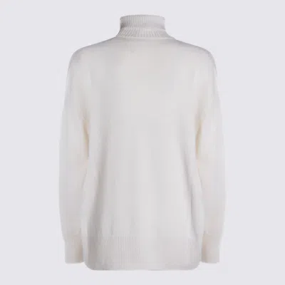 Brunello Cucinelli Long Sleeve Turtleneck Knitwear With Ribbed Cuffs And Hem In White