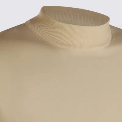 Zanone High Neck Long Sleeve Knit Sweater In Neutral