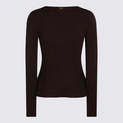 Twinset Sweaters Black Chocolate In Black