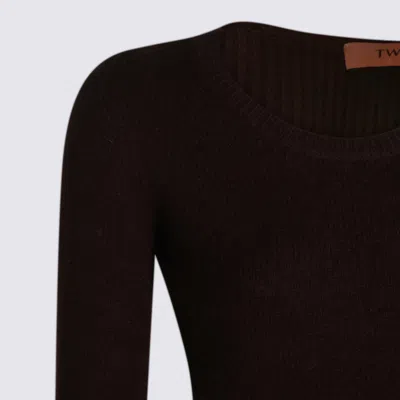 Twinset Maglie Black Chocolate In Black