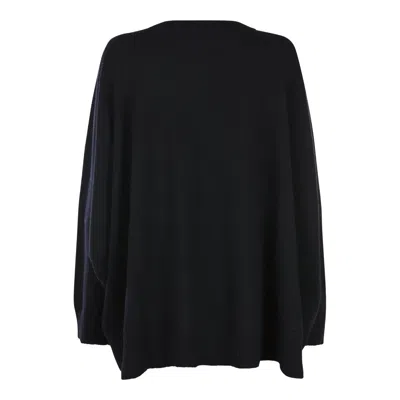 Malo Round-neck Dropped-hem Sweater In Black