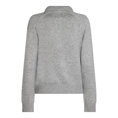 Allude Polo-neck Patch-pocket Sweater In Gray