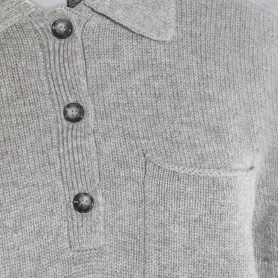 Allude Polo-neck Patch-pocket Sweater In Gray