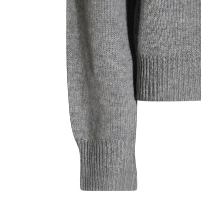 Allude Polo-neck Patch-pocket Sweater In Gray