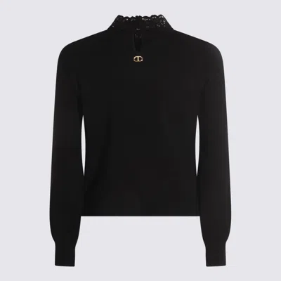 Twinset Sweaters Blacks And Greys In Black