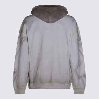 Diesel Hooded Graphic Print Sweatshirt Front Pocket In Gray