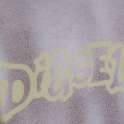 Diesel Hooded Graphic Print Sweatshirt Front Pocket In Gray