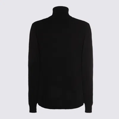 Malo Ribbed Turtleneck Crewneck Knitwear In Black