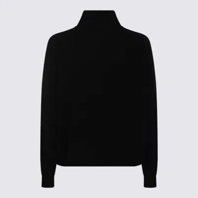 Malo Long Sleeve Knitwear Ribbed Collar In Black