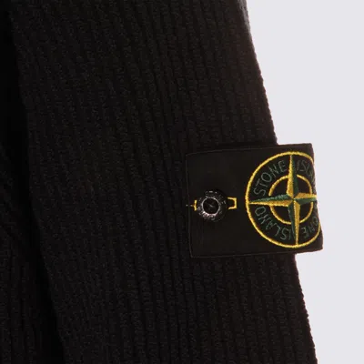 Stone Island Ribbed Crewneck Sweater Fitted Shape In Blue