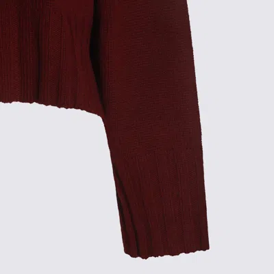 Allude Crew-neck Ribbed-knit Sweater In Red