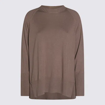 Antonelli Raglan-sleeve Side-slit Sweater In Brown