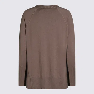 Antonelli Raglan-sleeve Side-slit Sweater In Brown