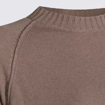 Antonelli Raglan-sleeve Side-slit Sweater In Brown