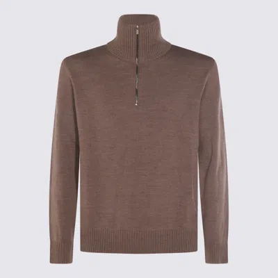 Altea Brown Wool Knitwear In Brown