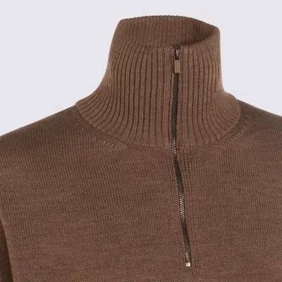Altea Brown Wool Knitwear In Brown
