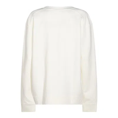 Ganni Off-white Isoli Kittens Drop Shoulder Sweatshirt In White