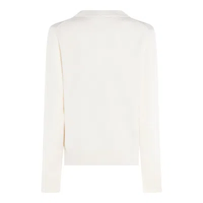 Ganni Crafted Wool Blend Puppy Love Crewneck Sweater In Neutral