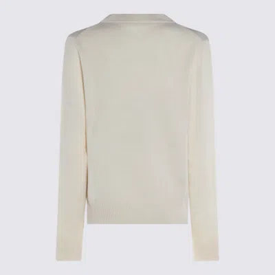 Ganni Crafted Wool Blend Puppy Love Crewneck Sweater In Neutral
