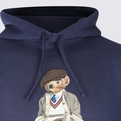 Polo Ralph Lauren Hooded Sweatshirt With Graphic Print And Pocket In Blue